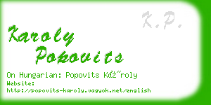 karoly popovits business card